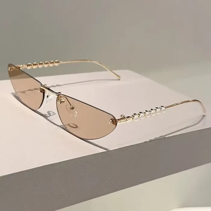 GM LUMIAS lunettes de soleil Triangle sans monture avec perles femmes nouvelle mode Vintage lunettes