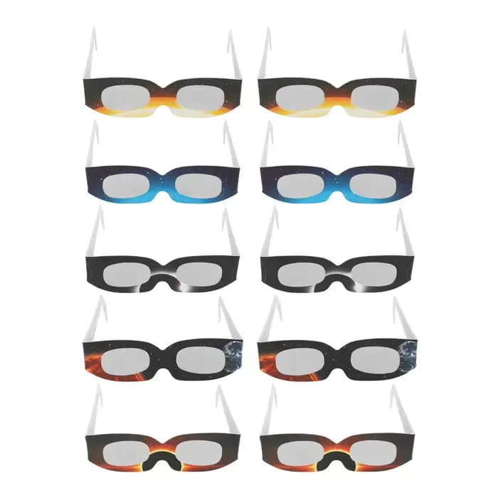 Lunettes de soleil éclipse solaire, protection des yeux, 10 pièces