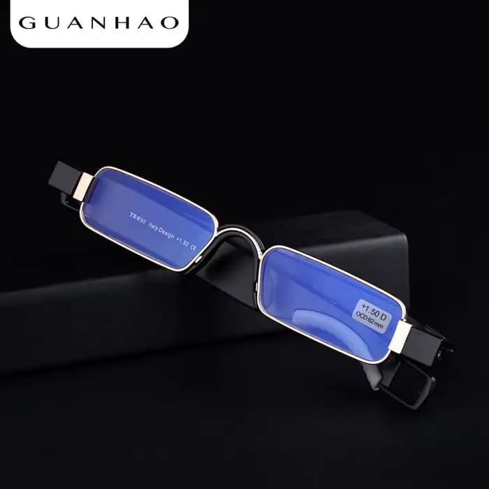 Guanhao Aniti Bue-Lunettes de lecture pliantes à rayons lumineux pour hommes et femmes, Dioptrie rot