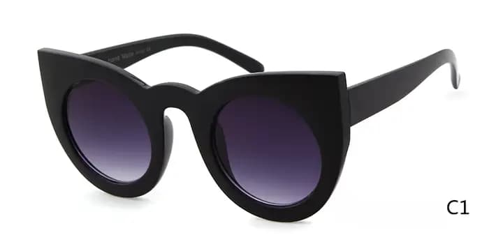 WHO CUTIE 2024 lunettes de soleil rondes œil de chat femmes marque concepteur 90S Vintage blanc noir