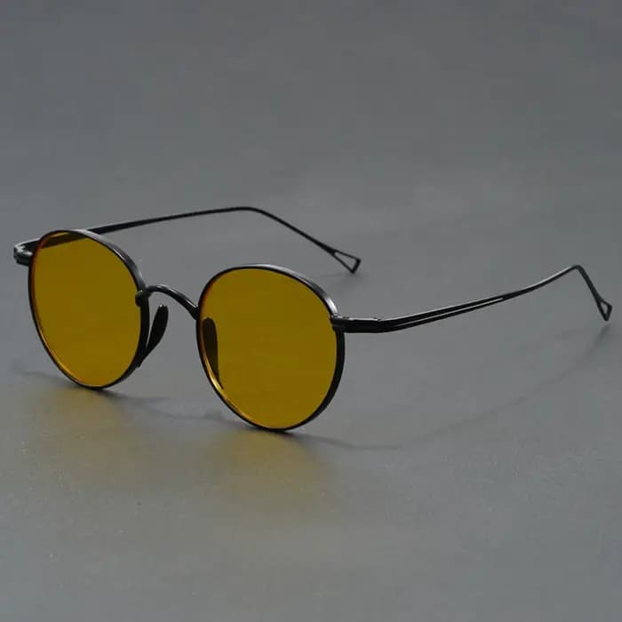 Lunettes de soleil rondes Vintage en métal doré pour hommes et femmes, monture Ultra-fine UV400, nua