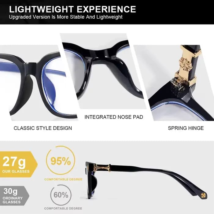 Lunettes carrées Anti-lumière bleue pour hommes et femmes, 1 pièce, monture noire et transparente, u