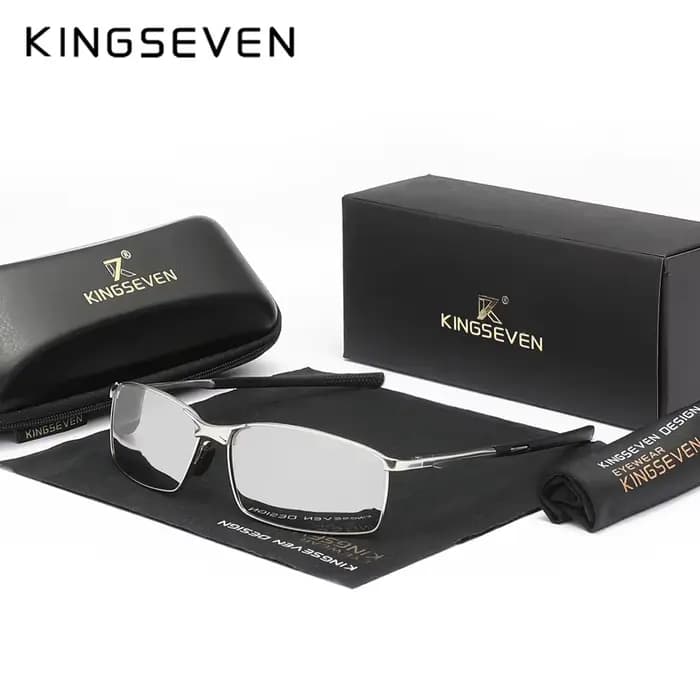 KINGSEVEN – lunettes de soleil polarisées à monture rectangulaire pour hommes, monture en métal, lun