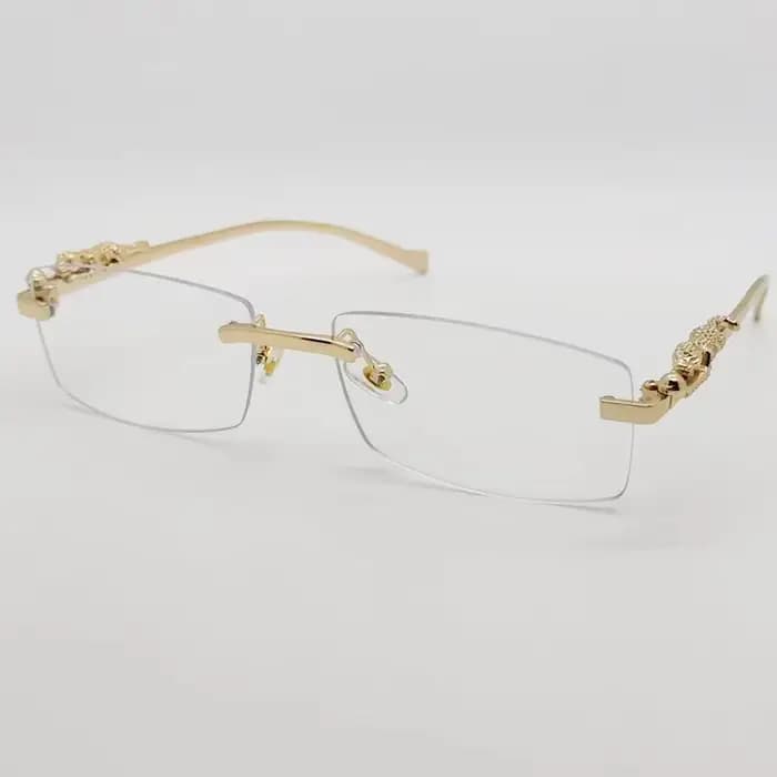 Monture de lunettes sans monture pour femmes et hommes, mode guépard, décoration Business Cool, mont