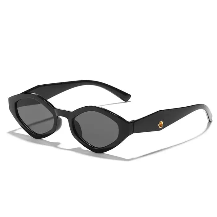 Mode lunettes De soleil œil De chat Vintage marque De luxe concepteur noir irrégulier losange dames