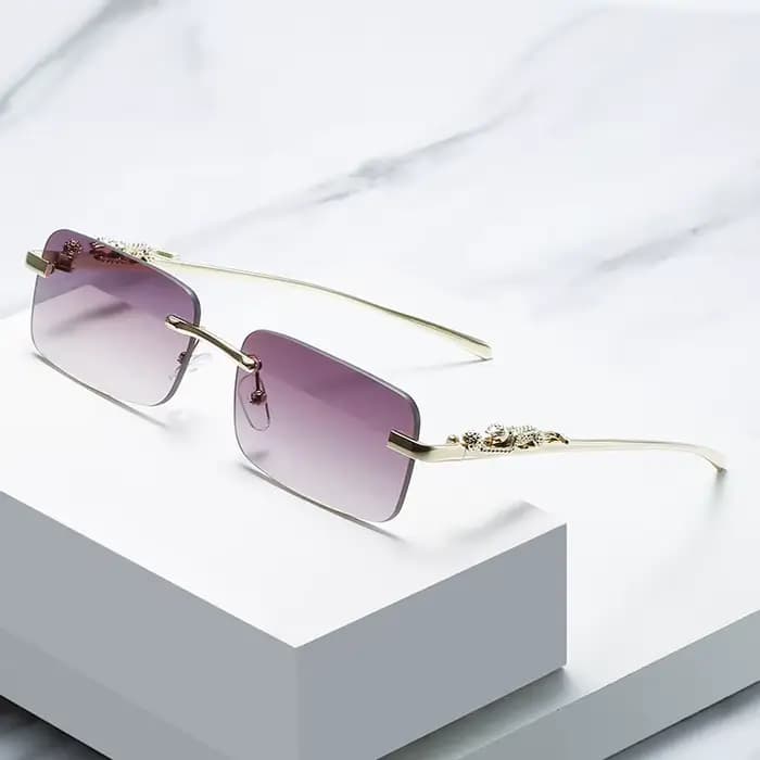 Monture de lunettes sans monture pour femmes et hommes, mode guépard, décoration Business Cool, mont