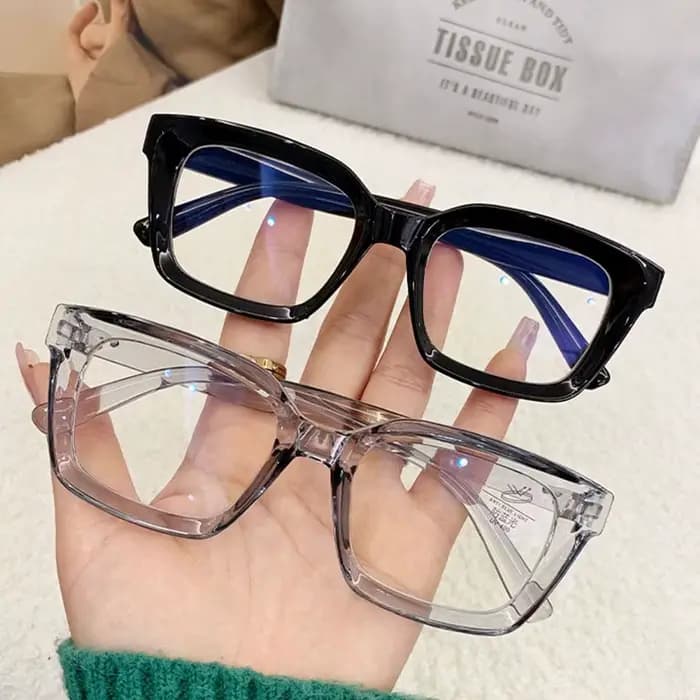 Lunettes carrées respirantes anti-lumière bleue, lunettes de myopie à grande monture, lunettes à lum