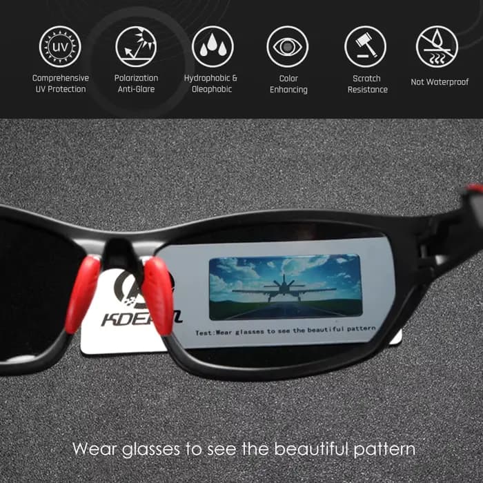 KDEAM Performance lunettes de soleil polarisées pour hommes motif d'impression conception cadre lune