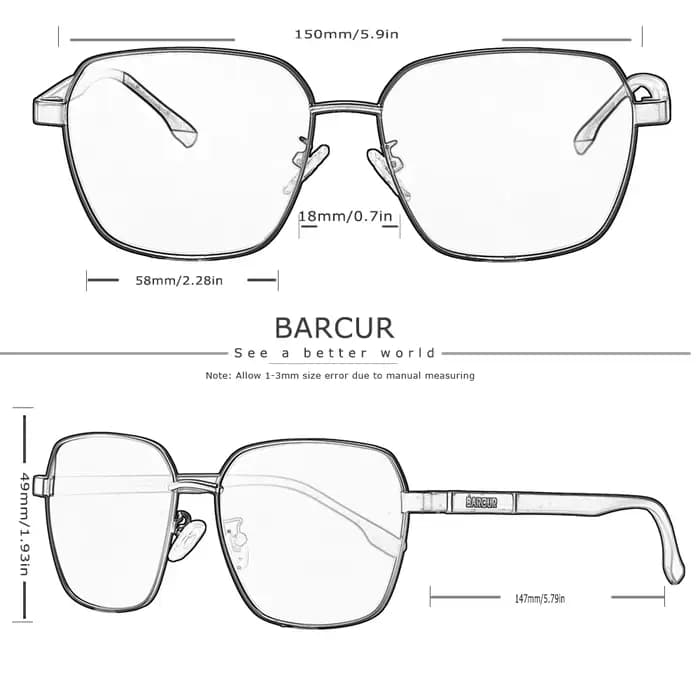 BARCUR Design-Lunettes de soleil carrées surdimensionnées pour hommes et femmes, lunettes de soleil