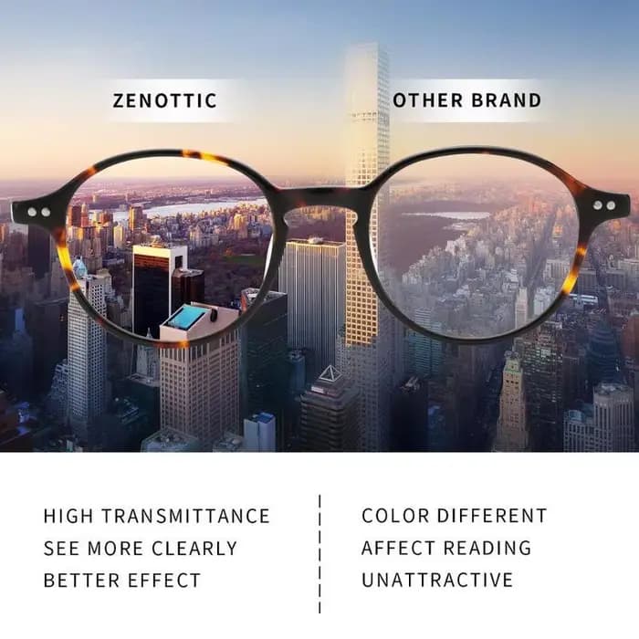 ZENOTTIC unisexe ultraléger acétate lunettes rondes Anti lumière bleue bloquant les lunettes d'ordin