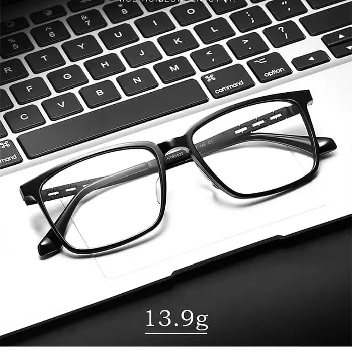 YIMARUILI Ultra-léger affaires pur titane carré lunettes cadre acétate rétro optique Prescription lu