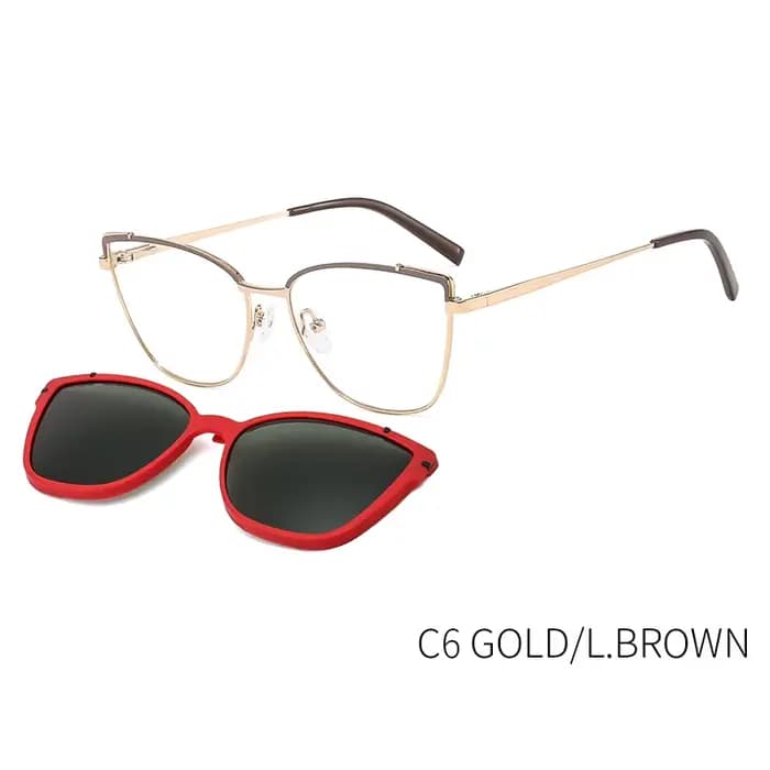 KANSEPT femmes métal 2 en 1 nouveau Style magnétique polarisant lunettes de soleil ensemble de clips