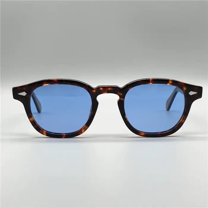 Lunettes de Soleil Bleues Polarisées pour Homme et Femme, Style Johnny Depp LemRish, Marque de Luxe,