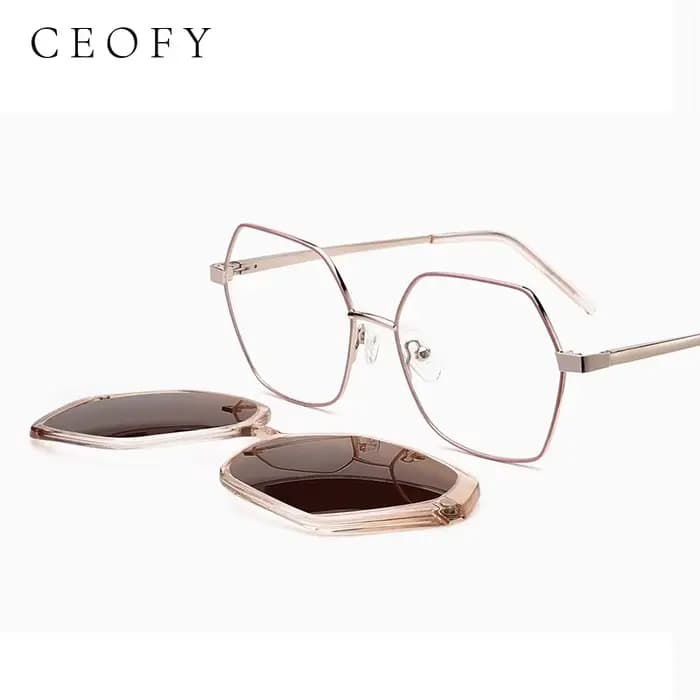 Ceofy femmes mode lunettes cadre soleil pince lunettes de soleil polarisées Prescription optique myo