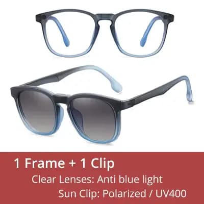 Ralferty-Lunettes de soleil magnétiques 2 en 1 pour hommes, lunettes à clipser carrées, lunettes de