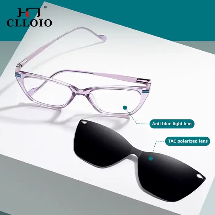 CLLOIO nouveau Style aimant pince sur lunettes de lecture femmes oeil de chat myopie lunettes de Pre