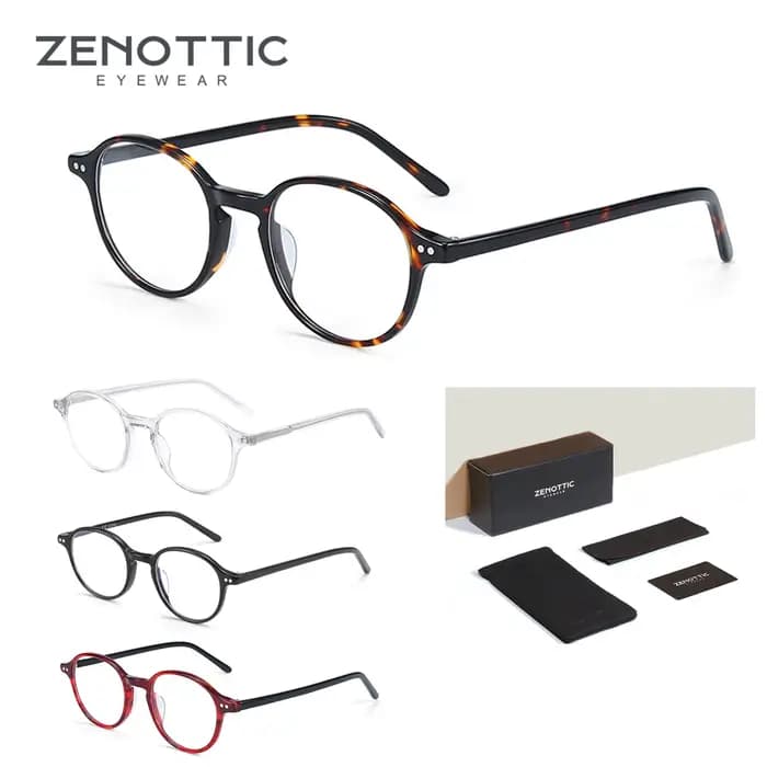 ZENOTTIC unisexe ultraléger acétate lunettes rondes Anti lumière bleue bloquant les lunettes d'ordin