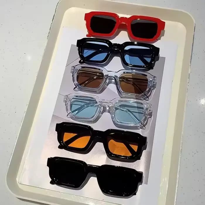 Nouveaux hommes Vintage Rectangle cadre lunettes de soleil mode rétro lunettes de soleil marque de l