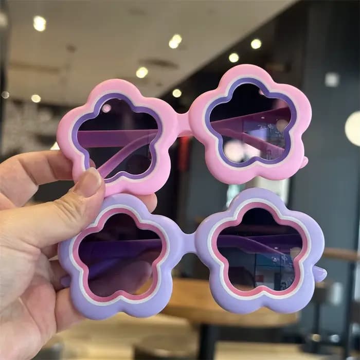 Lunettes de soleil pour enfants en forme de tournesol, accessoires photo en forme de fleur, lunettes