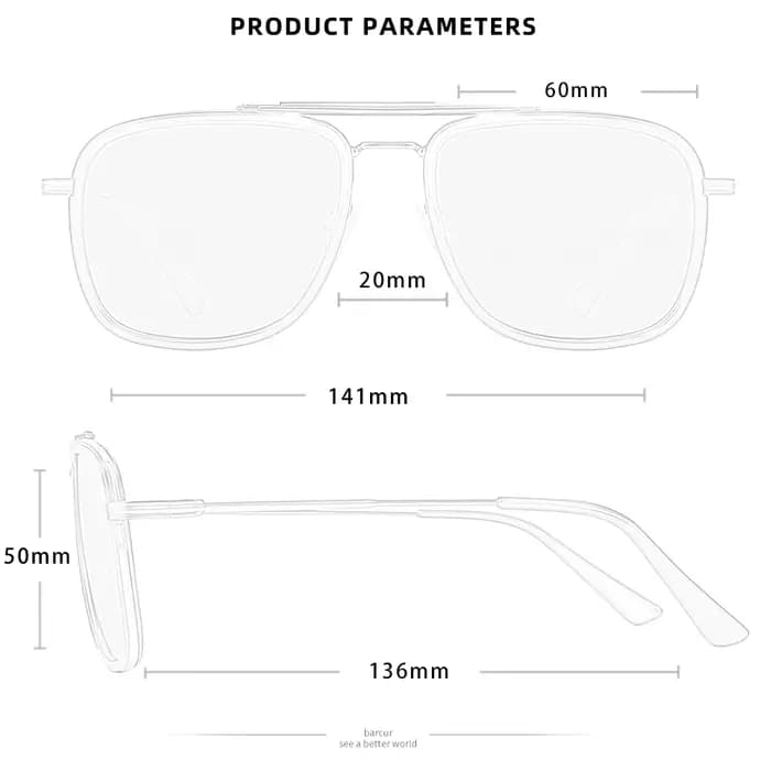 BARCUR-Lunettes de soleil carrées de luxe pour hommes et femmes, verres dégradés, polarisées, access
