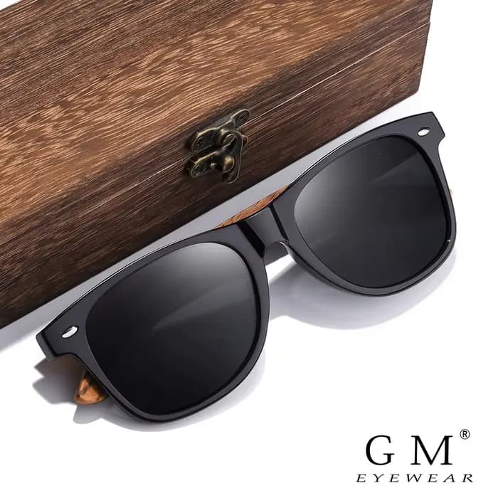 GM marque 2021 mode 100% fait à la main en bois naturel hommes lunettes de soleil polarisées lunette