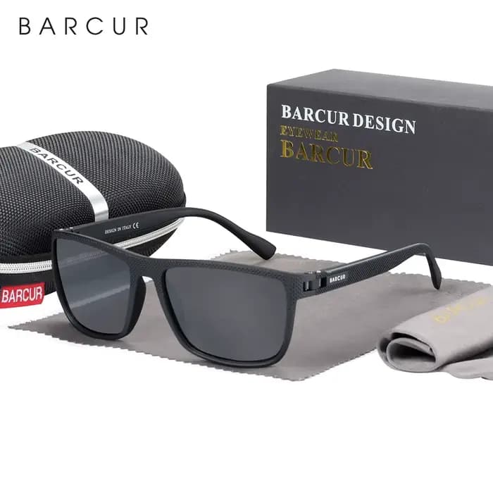 BARCUR-Lunettes de soleil de sport polarisées pour hommes et femmes, lunettes de soleil carrées légè