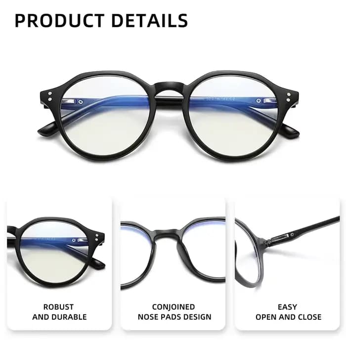 Lunettes de lecture anti-lumière bleue RBsunny, monture ronde, mode, homme/femme, classique, rétro,