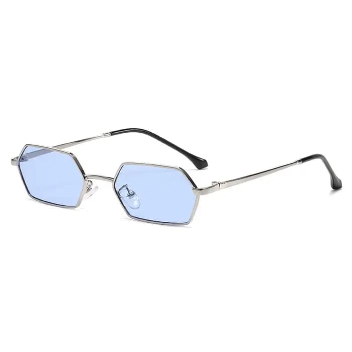 Lunettes de protection mode Simple polygone lunettes de soleil métal petit cadre coloré miroir lunet