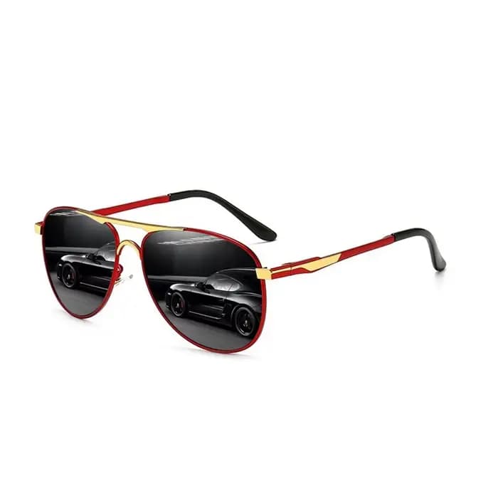 Lunettes de soleil de pilote surdimensionnées en métal de luxe pour hommes et femmes