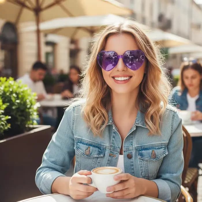 Lunettes de soleil tendance en forme de cœur pour femme
