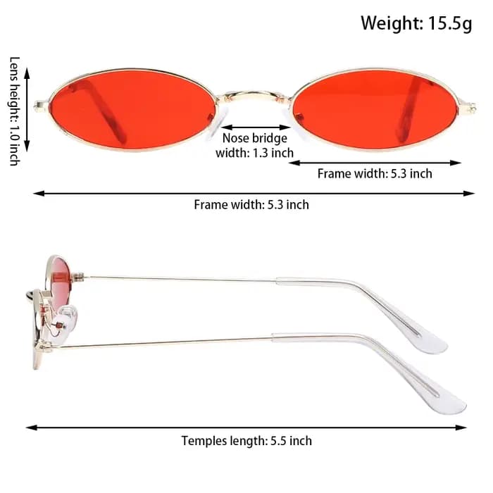 Lunettes de soleil ovales rétro à petite monture