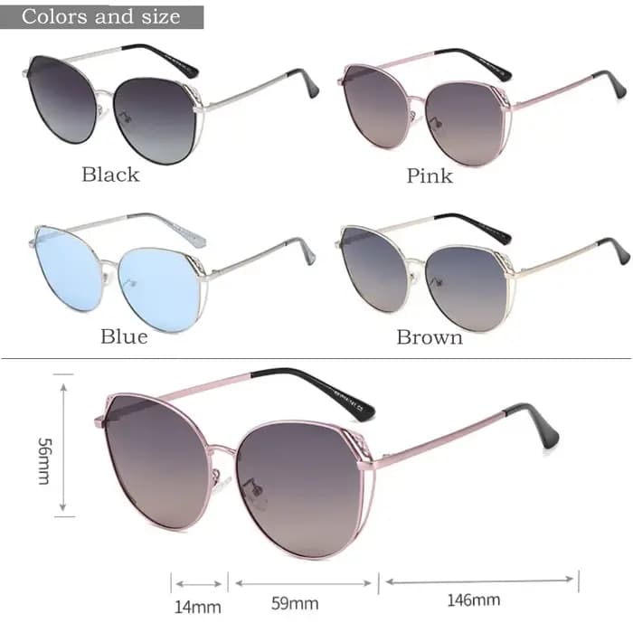 LMAOCLAN-Lunettes de soleil polarisées pour femmes, vintage, ajourées, UV400