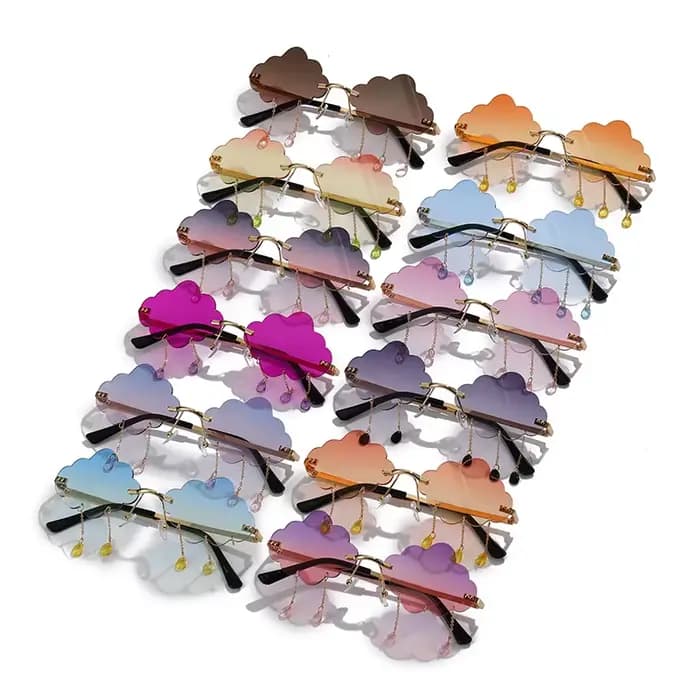 Lunettes de soleil à pampilles en forme d'étoile