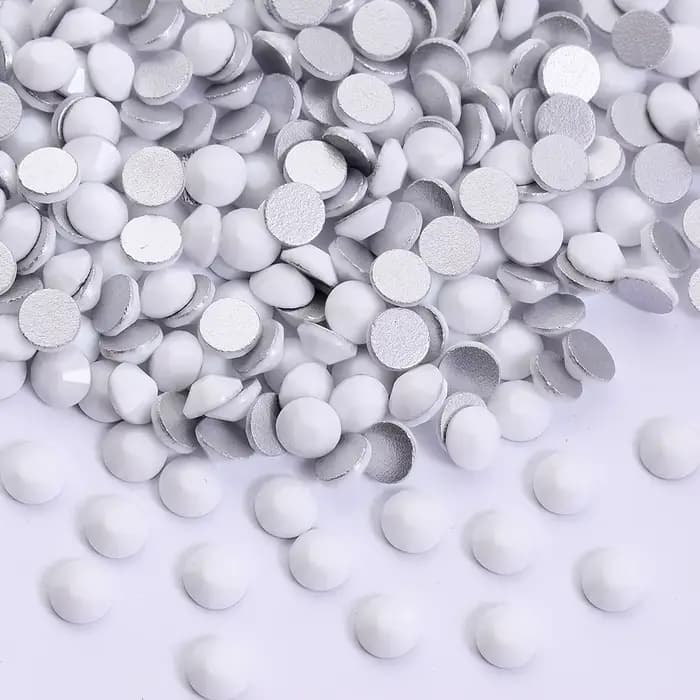 Strass en verre blanc en porcelaine SS6-SS20, pierres rondes à dos plat pour vêtements d'ongles, accessoires artisanaux, décoration DIY