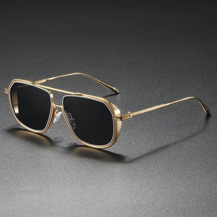 Lunettes De soleil pilote en métal hommes femmes Steampunk Aviation