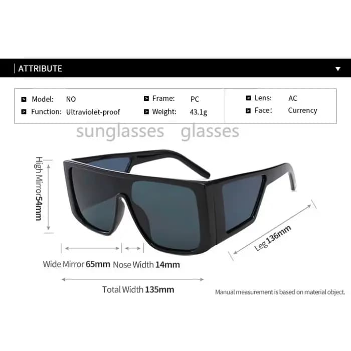 Lunettes de soleil surdimensionnées pour hommes