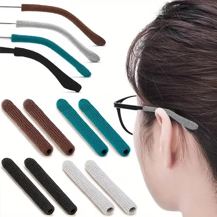 2 paires de lunettes, pinces d'oreille en tricot doux