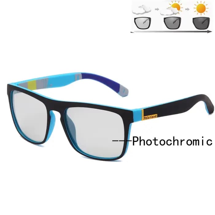 Nouvelles lunettes de soleil photochromiques polarisées Design de marque hommes conduite changement de couleur