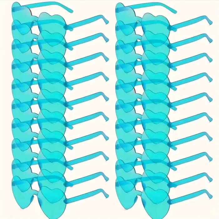 20 paires de lunettes de soleil en forme de cœur pour femmes
