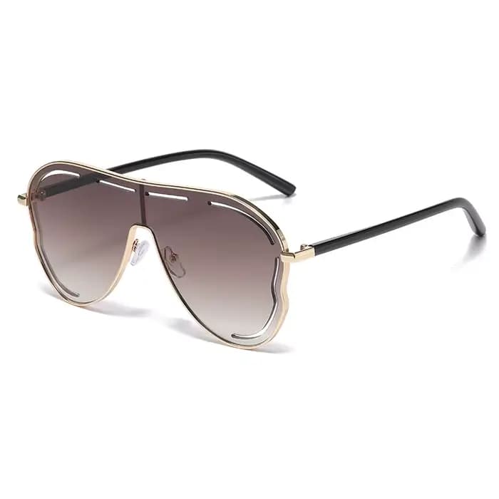 Lunettes de soleil à monture large en alliage pour hommes et femmes