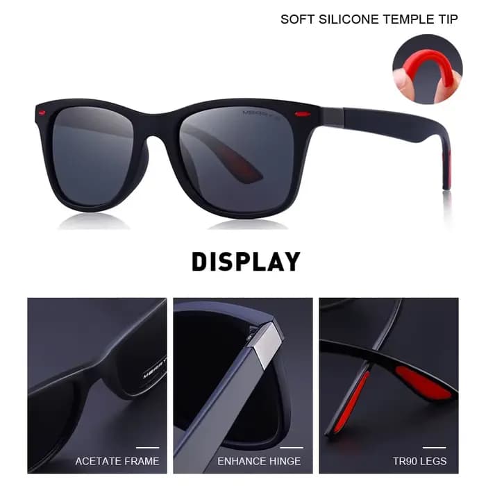 MERRYS DESIGN hommes femmes classique rétro Rivet lunettes de soleil polarisées conception plus légère cadre carré 100% Protection UV S8508