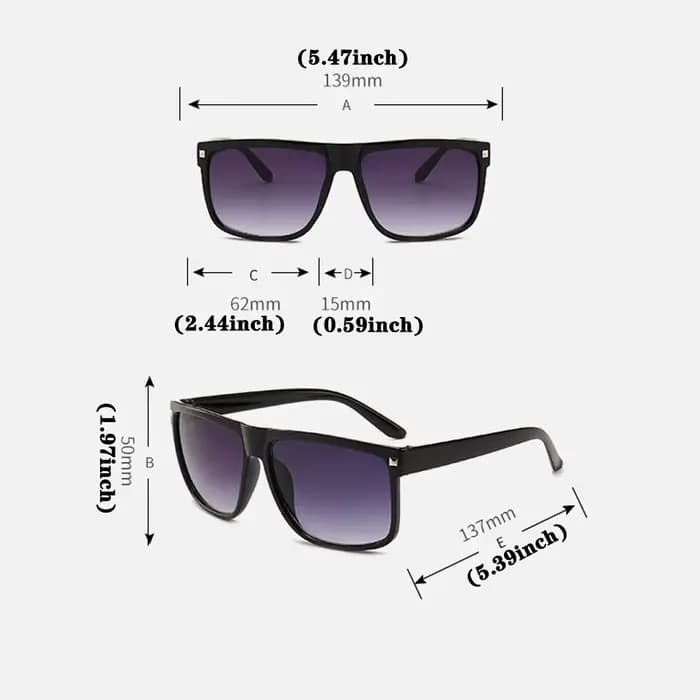 Nouvelles lunettes de soleil carrées classiques pour hommes