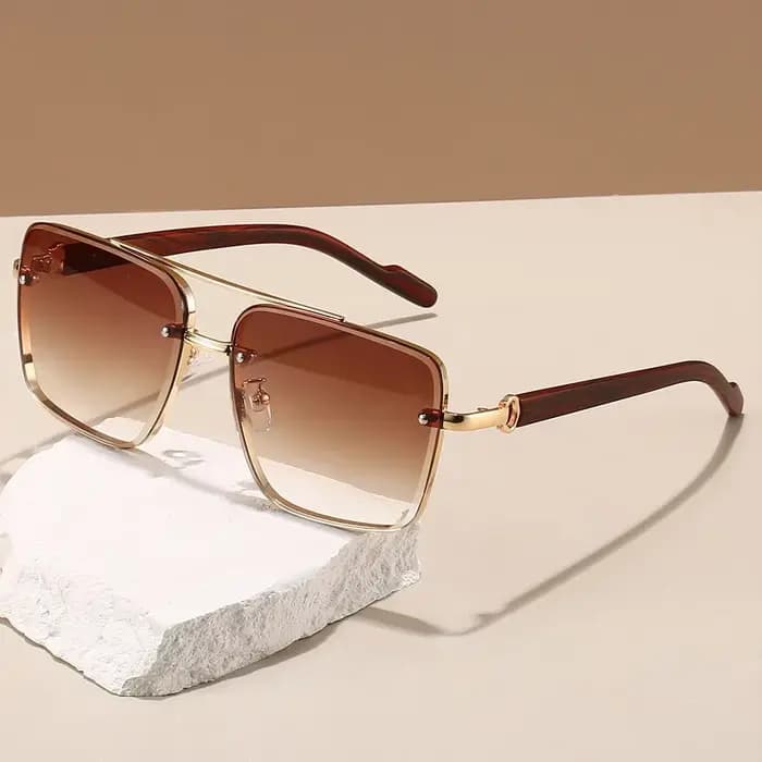 KAMMPT mode rétro carré métal nuances femmes marque originale conception conduite lunettes de soleil nouveau Double