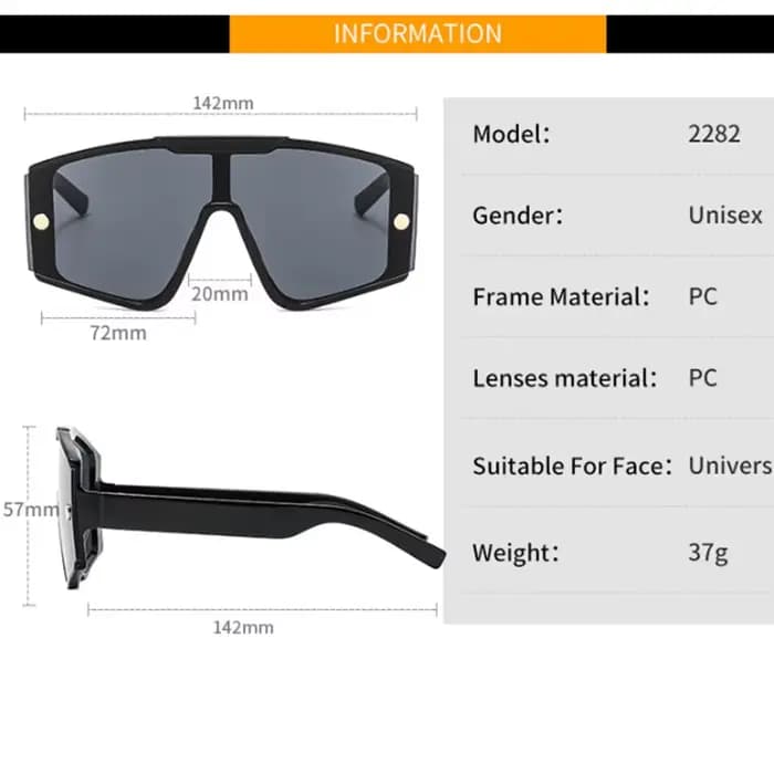 Lunettes de soleil carrées surdimensionnées pour femmes
