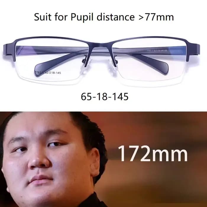Janvancy 160mm 170mm surdimensionné hommes lunettes cadre énormes grandes