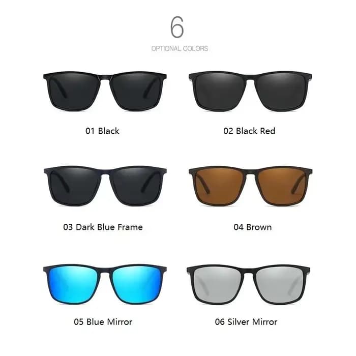Lunettes de soleil polarisées carrées de luxe pour hommes et femmes