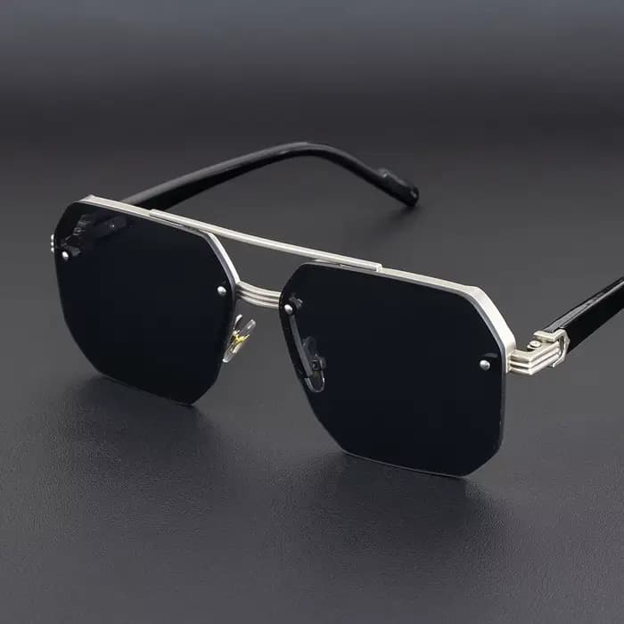 Lunettes de soleil en métal pour hommes