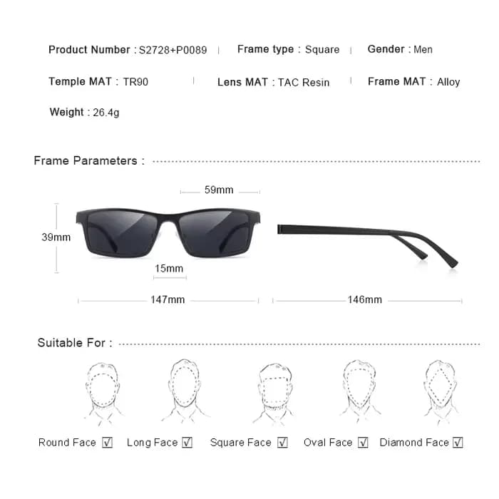 MERRYS DESIGN 2 en 1 aimant polarisé pince lunettes cadre hommes optique myopie