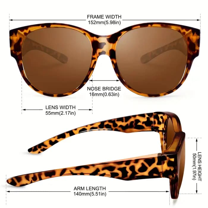 Lunettes de soleil polarisées adaptées aux lunettes