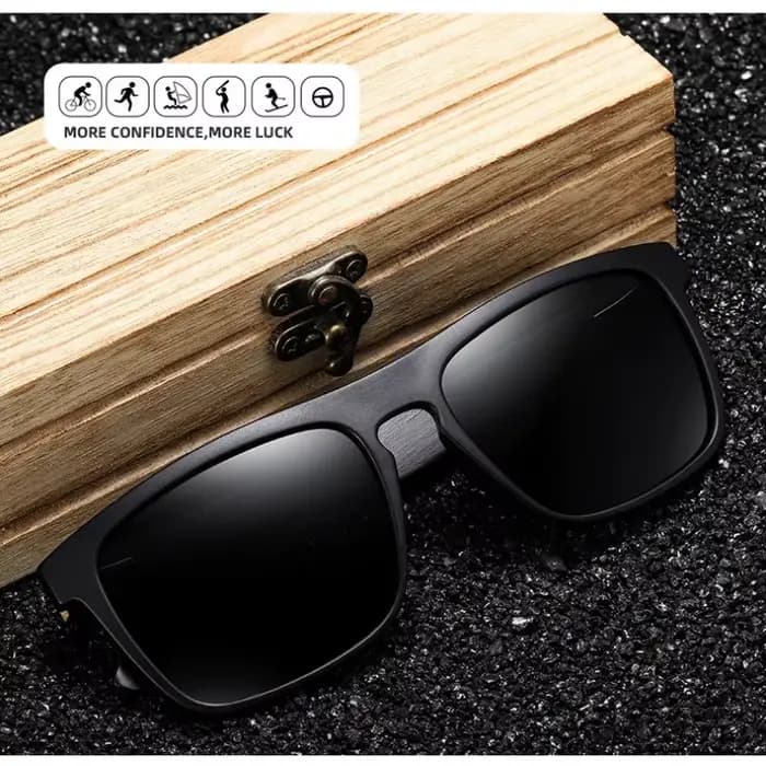 Nouvelles Lunettes de Soleil Classiques en Bois pour Hommes